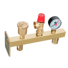 Группа безопасности мембранного бака Rommer 3/4" (манометр, воздухоотводчик, предохранительный клапан)