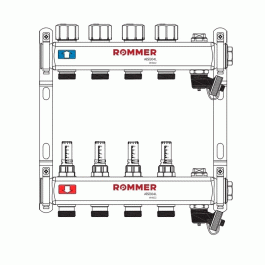 Коллектор с расходомерами и запорными клапанами Rommer 1"x3/4" 3 контура