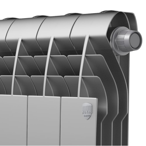 Биметаллический радиатор с нижним подключением Royal BiLiner V 500 Silver Satin (8 секции)