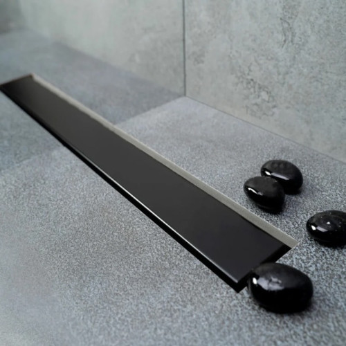 Трап для душа Bettoserb нержавеющий Frameless Matte Black 750 двухсторонняя вставка