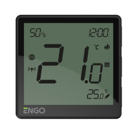 Беспроводной терморегулятор встраиваемый ENGO черный 220В для внутрипольных конвекторов