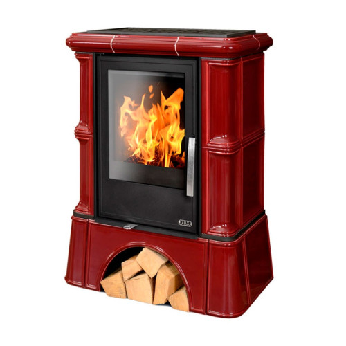 Печь-камин ABX Bavaria KI кафельный цоколь бордо с ТО 6.9 кВт
