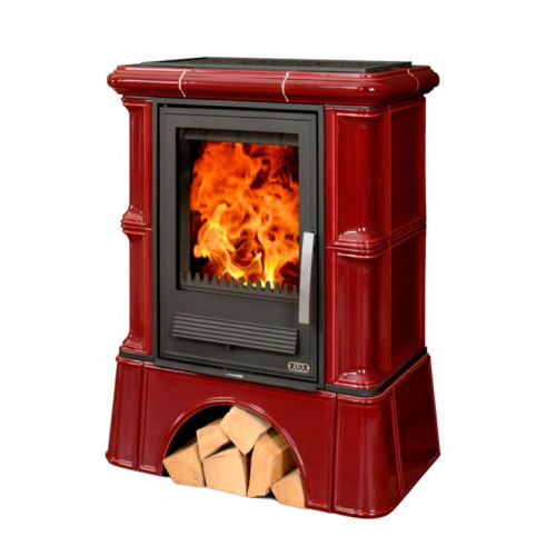 Печь-камин ABX Bavaria Exclusive кафельный цоколь бордо