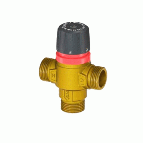 Термостатический клапан Rommer 3/4" НР резьба центральное смешивание 30-65°С