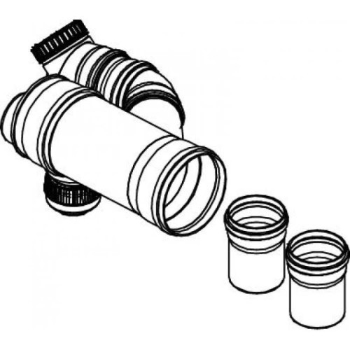 Дымоотводящий комплект c заслонкой полипропиленовый для третьего котла диам. 250 мм Baxi HT