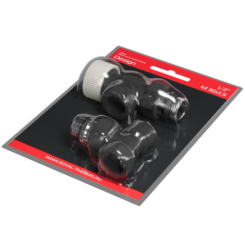 Набор термостатический осевой Royal Thermo Design 1/2"М30х1,5 (Черный)