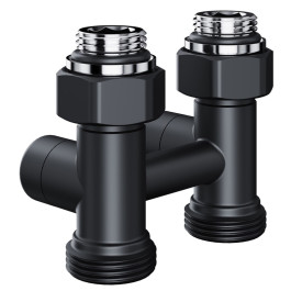 Узел нижнего подключения термостатический прямой Royal Thermo Design 1/2"х3/4" (Черный)