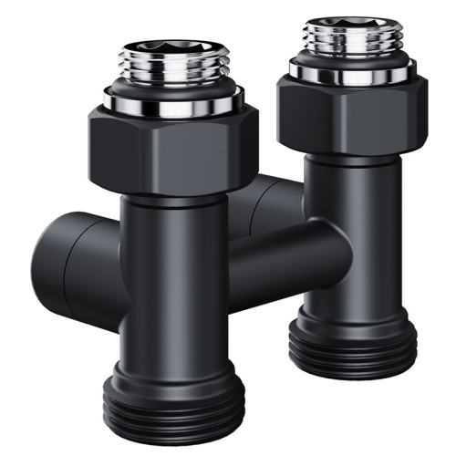 Узел нижнего подключения термостатический прямой Royal Thermo Design 1/2"х3/4" (Черный)