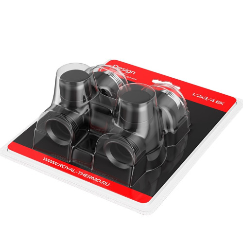 Узел нижнего подключения термостатический прямой Royal Thermo Design 1/2"х3/4" (Черный)