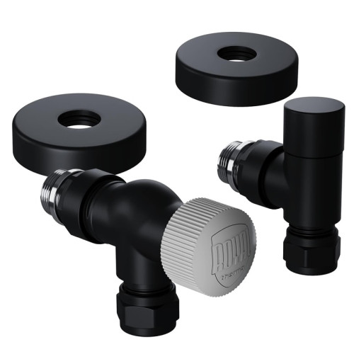 Набор термостатический осевой Royal Thermo Design Pro 15мм М30х1,5 (Черный) под трубки