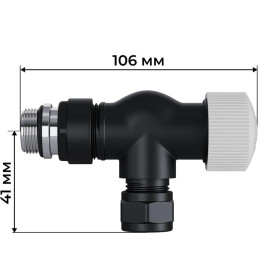 Набор термостатический осевой Royal Thermo Design Pro 15мм М30х1,5 (Черный) под трубки