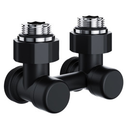 Узел нижнего подключения термостатический угловой Royal Thermo Design 1/2"х3/4" (Черный)