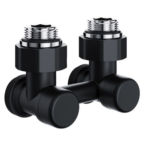 Узел нижнего подключения термостатический угловой Royal Thermo Design 1/2"х3/4" (Черный)
