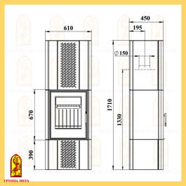 Печь-камин Мета Бастион Каминетти 8