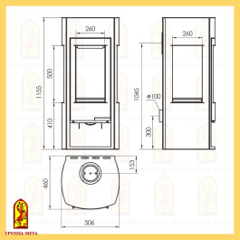 Печь-камин Мета Неман 3D