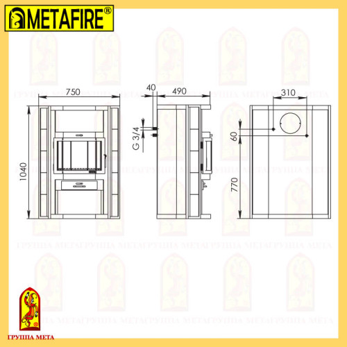 Печь-камин Мета Печера Аква