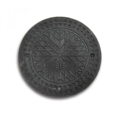 Крышка люк для колодца 315 мм полимерпесчаная (черная)