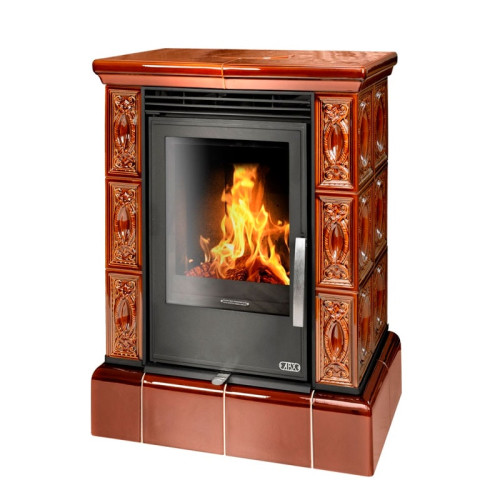 Печь-камин ABX Helvetia KPI кафельный цоколь коричневый