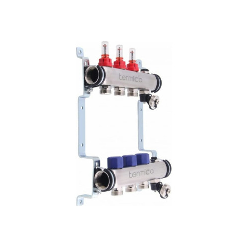 Коллекторная группа Termica на 10 выходов 1" с расходомерами 3/4"