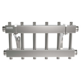 Коллектор нержавеющий модульный Gidruss MKSS-250-6DU до 250 кВт 2" 6 контуров