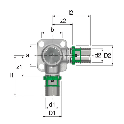 Пресс водорозетка двойная COMAP 16х1/2" мм