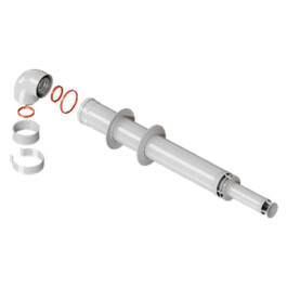 Комплект дымохода Rommer анти-лёд 60/100 длина 1000 мм хомут в комплекте