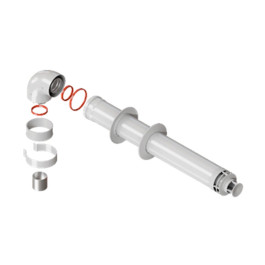 Комплект дымохода Стандарт Rommer 60/100 длина 900мм хомут в комплекте + втулка D60 L-50