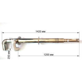 Комплект дымохода для котлов Rinnai BR-K, BR-R D75/1000 L-type