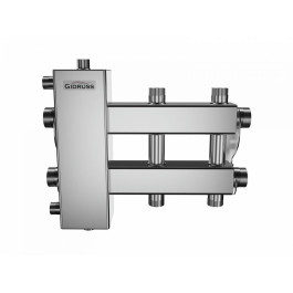 Коллектор нержавеющий Gidruss BMSS-100-3DU до 100 кВт 1 1/4" 3 контура