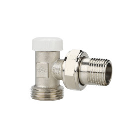 Клапан запорный радиаторный угловой Varmega 1/2"х3/4"EK резьба НР/НР