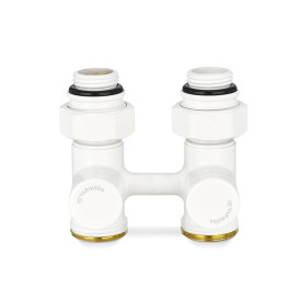 Узел нижнего подключения прямой Varmega 1/2"х3/4"EK, цвет белый