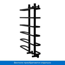 Полотенцесушитель водяной Energy Aero 800х600 мм черный матовый без уголков