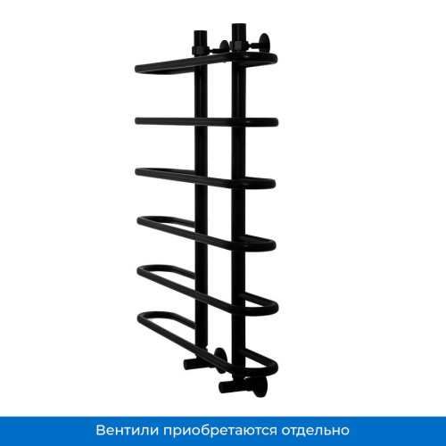 Полотенцесушитель водяной Energy Aero 800х600 мм черный матовый без уголков