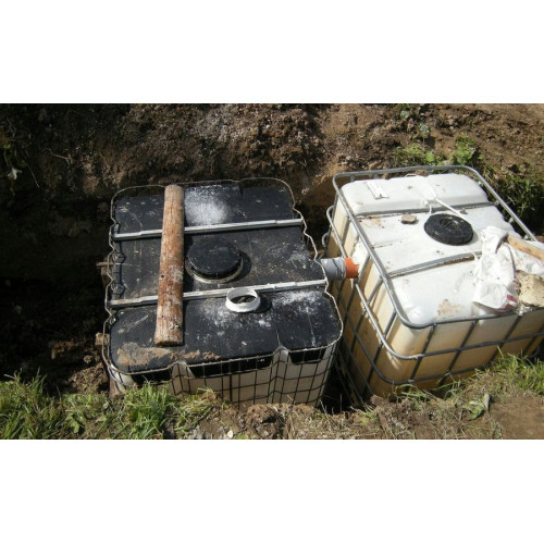 Еврокуб 1000 л, для септика немытый герметичный (поддон металл/пластик/дерево)