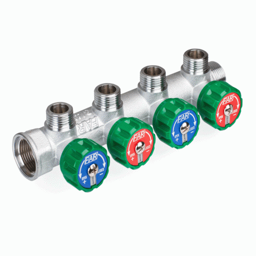 Коллектор FAR 1"X3/4" на 4 выхода плоское уплотнение