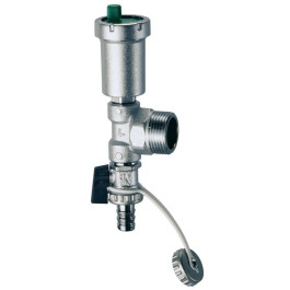 Узел (концевой) для коллектора с воздухоотводчиком и сливным краном 1" НР  FAR