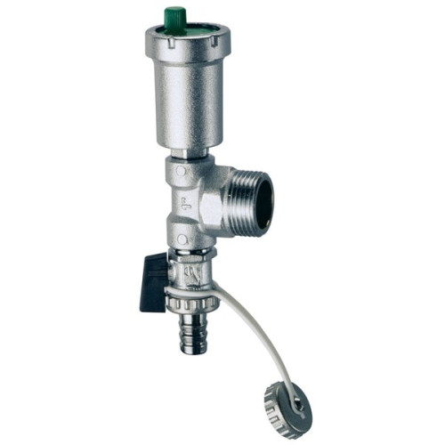 Узел (концевой) для коллектора с воздухоотводчиком и сливным краном 3/4" НР  FAR