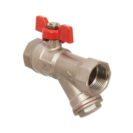 Кран шаровой с фильтром Smart Install 1/2" ВР/ВР резьба ручка-бабочка