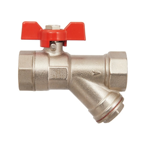 Кран шаровой с фильтром Smart Install 3/4" ВР/ВР резьба ручка-бабочка