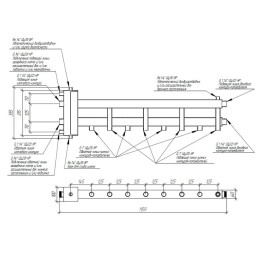 Коллектор нержавеющий Gidruss BMSS-100-5D до 100 кВт 1 1/4" 5 контуров