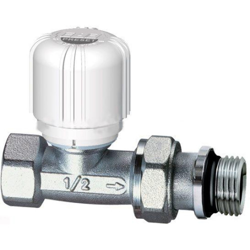 FAR Термостатический вентиль с предварительной настройкой прямой для стальных труб 1/2"