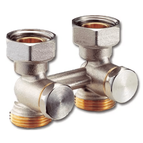 Узел нижнего подключения, R387, прямой H-образный, 3/4" 3/4", Н ЕК-НГ Giacomini арт. R387X002