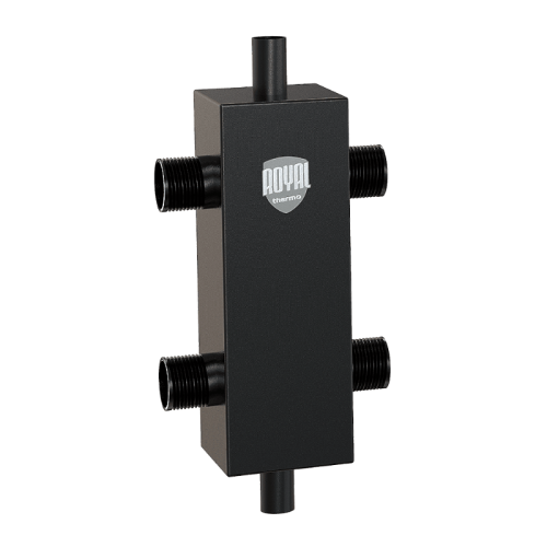 Гидрострелка стальная Royal Thermo с сепаратором 150 кВт в комплекте с кронштейнами