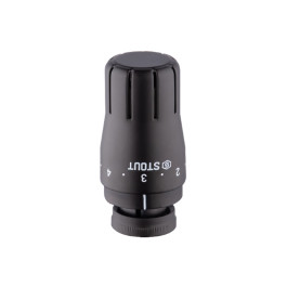 Головка термостатическая жидкостная Stout Design черная, диапазон регулировки (+ 6 до + 28 °С)