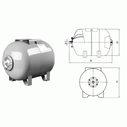 Гидроаккумулятор Waterstry CW-H 100 литров горизонтальный