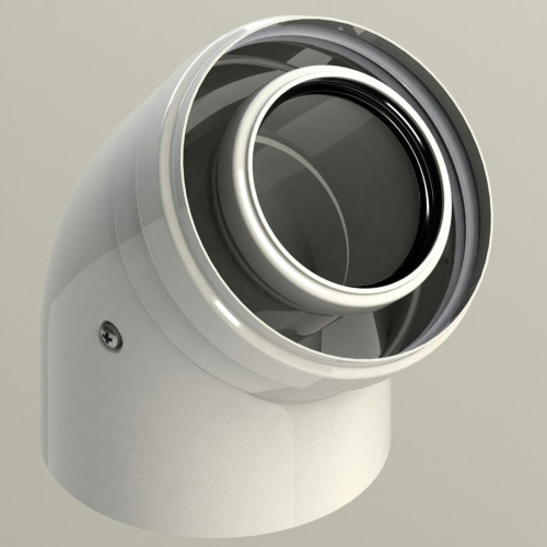 Угол 45° Groppalli конденсационный 80/125 мм раструб-хомут