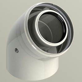 Угол 45° Groppalli конденсационный 60/100 мм раструб-хомут