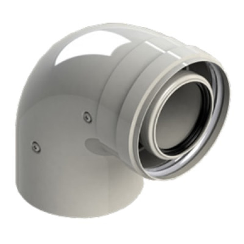 Угол 90° Groppalli конденсационный 80/125 мм раструб-хомут