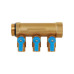 Коллектор Hoobs 3/4"х3х1/2"EK с шаровыми кранами, латунь, синяя ручка HB-6200R6H0504B3A