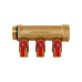 Коллектор Hoobs 3/4"х3х1/2"EK с шаровыми кранами, латунь, красная ручка HB-6200R6H0504R3A